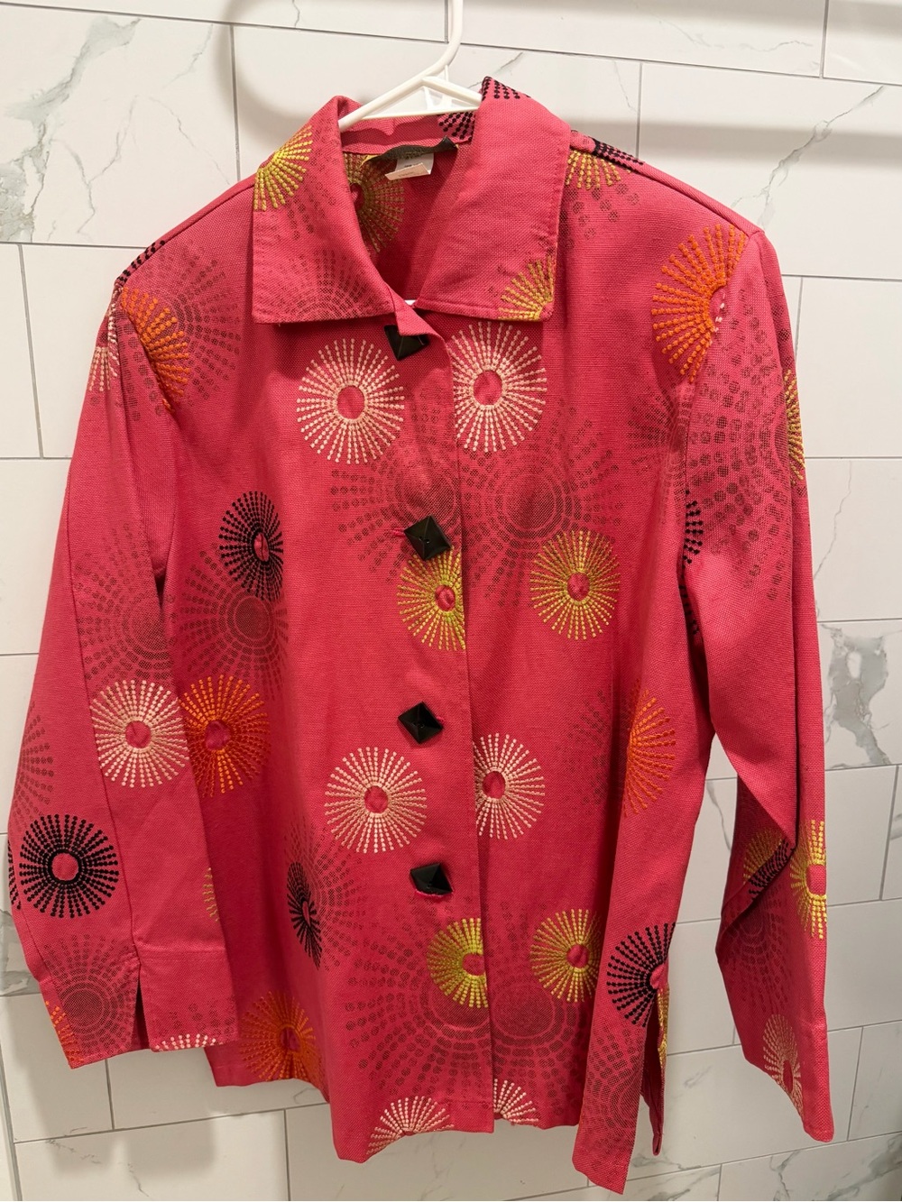 Vintage Painted Pony Made in USA Pink Button-Front Jacket